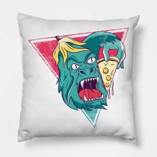 Monkey eat pizza Pillow