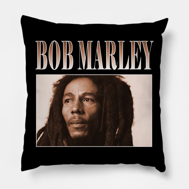 bob marley vintage design Pillow by Bread Barcc