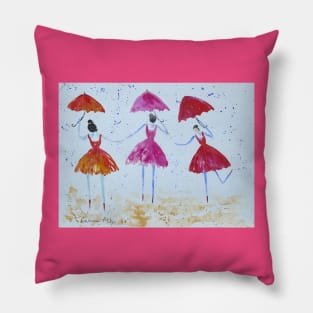 Ballerinas in the Rain! Pillow