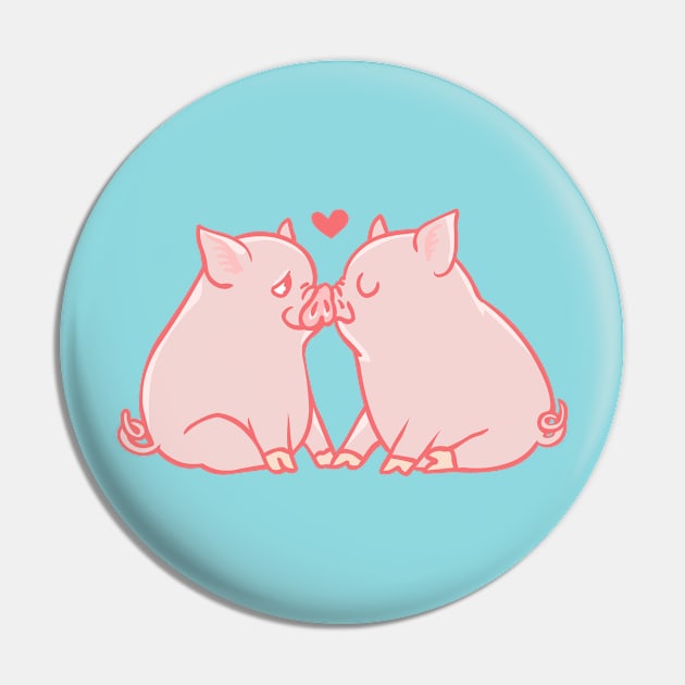 Pig Kisses Pin by huebucket