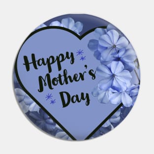 Happy Mother's Day Heart with Lavender Flowers Pin