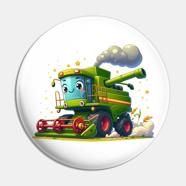 Cute Combine Harvester Pin by Dmytro