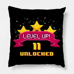 11th Birthday Level Up 11 years old unlocked Pillow