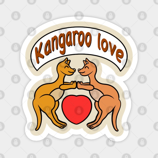 Cute kangaroo love Magnet by Andrew Hau