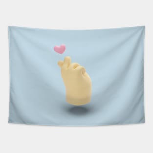 3d korean  love hand sign Tapestry