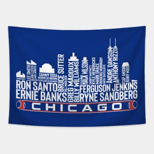 Chicago Baseball Team All Time Legends, Chicago City Skyline Tapestry