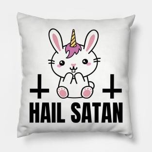 Devilish bunny Black Metal Pillow