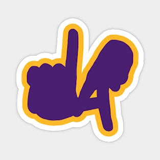 Front and Back LA Hands Silhouette, Purple Magnet