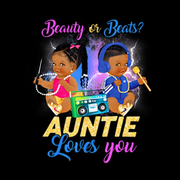 Cute Beauty Or Beat Auntie Loves You -Gender Reveal Party by Eduardo