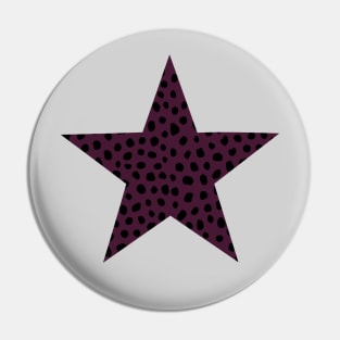 Dark Burgundy Dalmatian Print, Spotty Polka Dot Pin