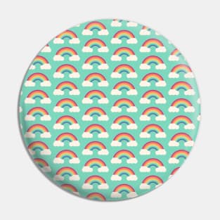 Retro Rainbow and Cloud Pattern Pin