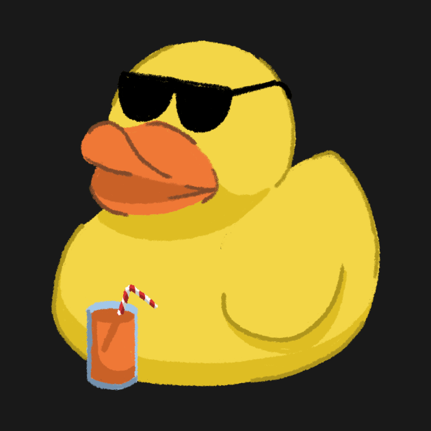 Cute Duck Wearing Sunglasses by Mrkedi