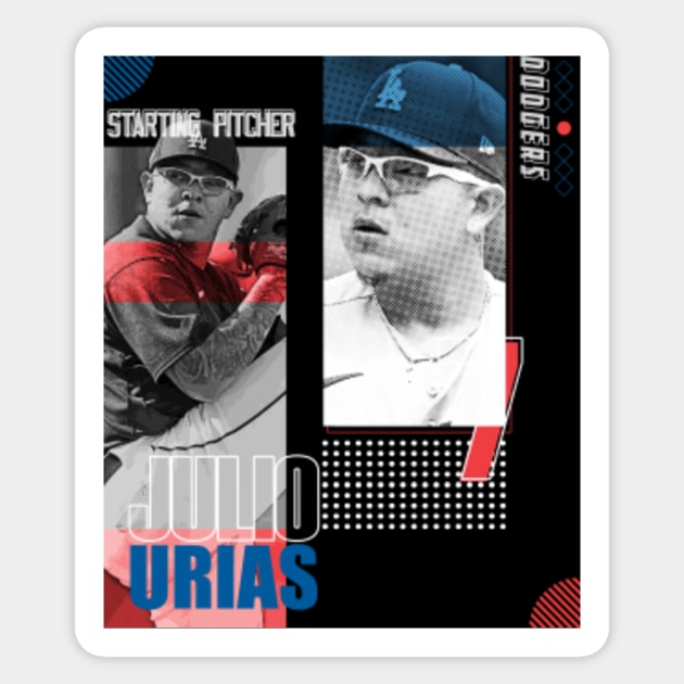 Julio Urias Baseball Paper Poster Dodgers 2 - Julio Urias - Sticker