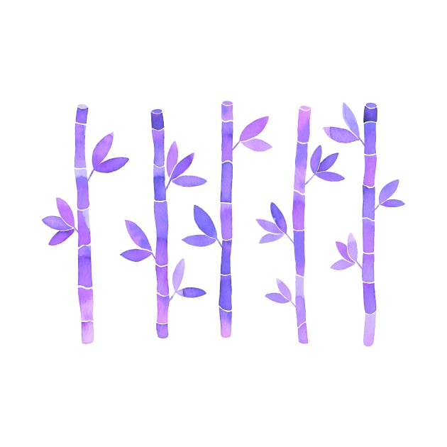 Watercolor Bamboo Pattern - Purple by monitdesign