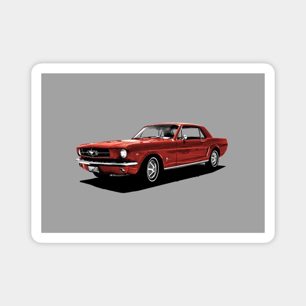 Red Ford Mustang Magnet by markvickers41