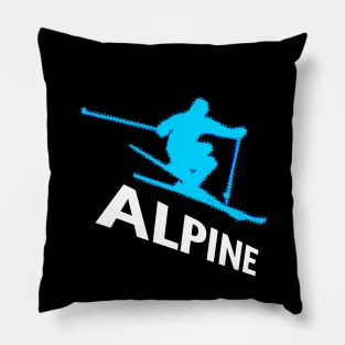 Alpine Ski - 2022 Olympic Winter Sports Lover -  Snowboarding - Graphic Typography Saying Pillow