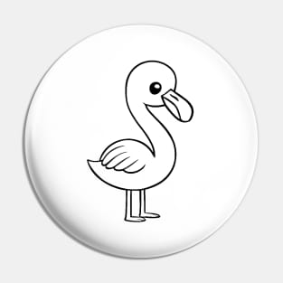 Cute Baby Flamingo Animal Outline Pin