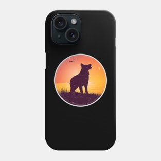 German Shepherd Dog Retro Sunset Phone Case