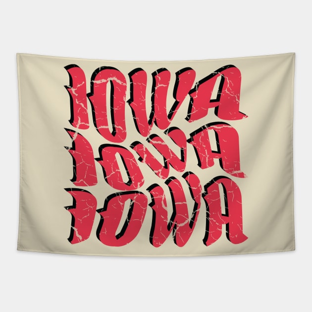 IOWA Vintage Typography Design V2 Tapestry by Trendsdk