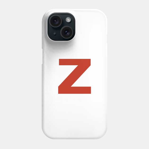 Letter z in Red Text Minimal Typography Phone Case by ellenhenryart