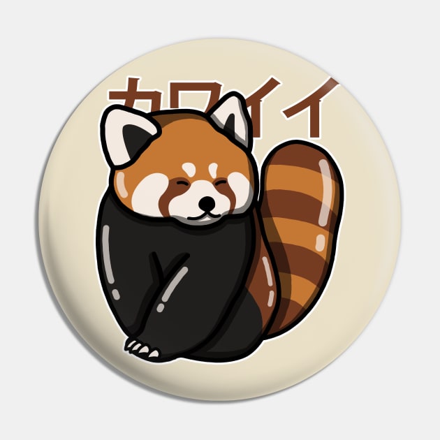 Kawaii Red Panda Pin by Luna Illustration