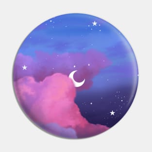 Aesthetic pink and purple clouds with stars Pin