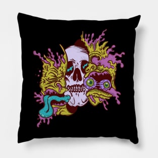 Zombie Head Skeleton Pillow