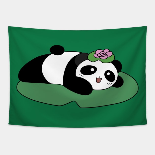 Lilypad Panda Tapestry by saradaboru