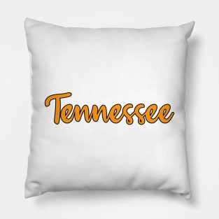 Orange Tennessee handwriting Pillow