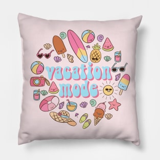 Vacation mode a groovy summer time design Pillow