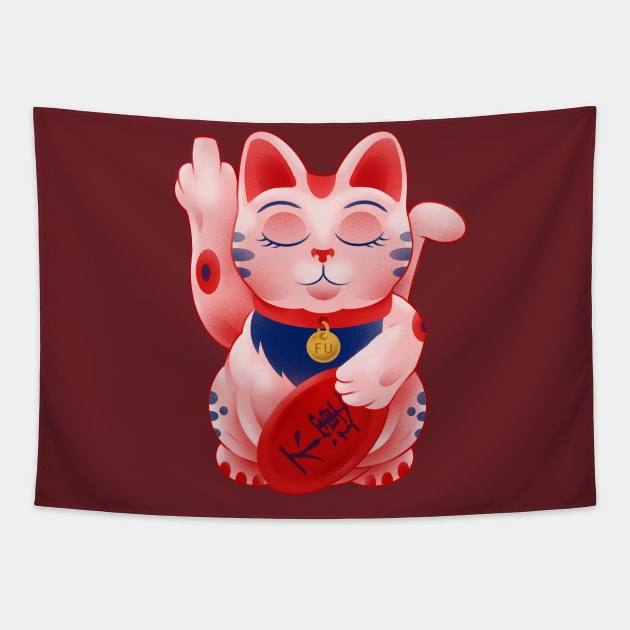 Lucky Cat Tapestry by bigbadrobot