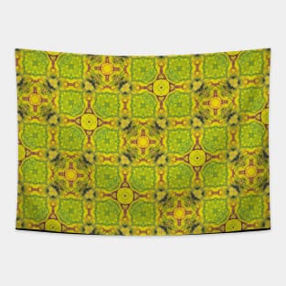 Pea Green Square and Purple Cross Shaped Pattern - WelshDesignsTP004 Tapestry
