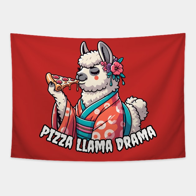 Pizza llama Tapestry by Japanese Fever