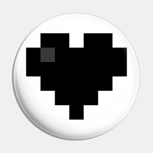 Simple Black Pixel Heart Pin