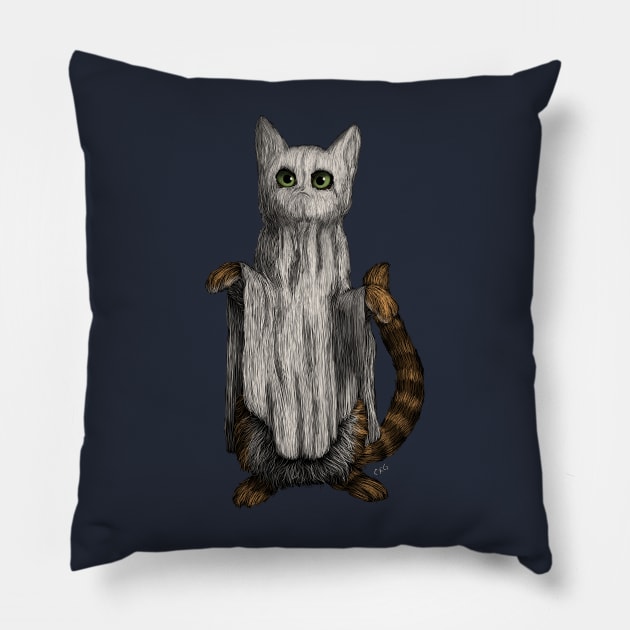 Cat Ghost Pillow by Walking in Nature