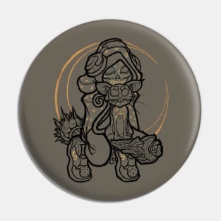 Skull Kid with Cat (Dark Lineart) Pin