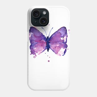 Purple Butterfly Watercolor Phone Case