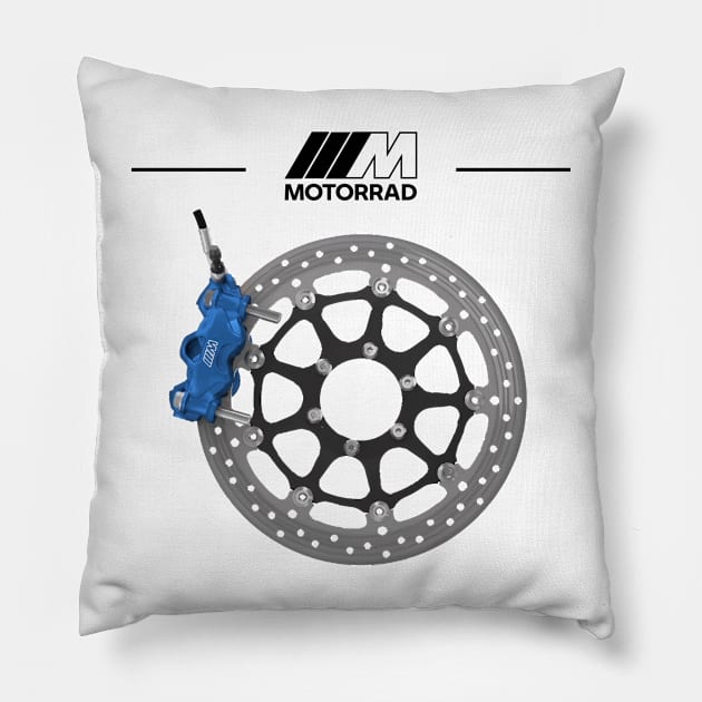 BMW M Disc Brake Logo Motorcycle Tee Pillow by tushalb