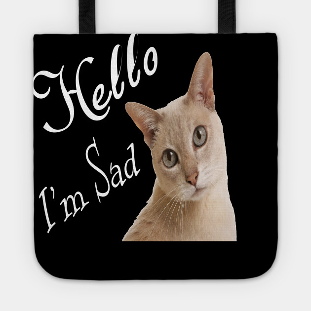 Hello My Cat Sad My Cat Tote Teepublic