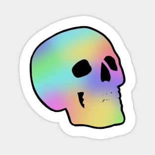 Tie Dye Pastel Holographic Skull Magnet