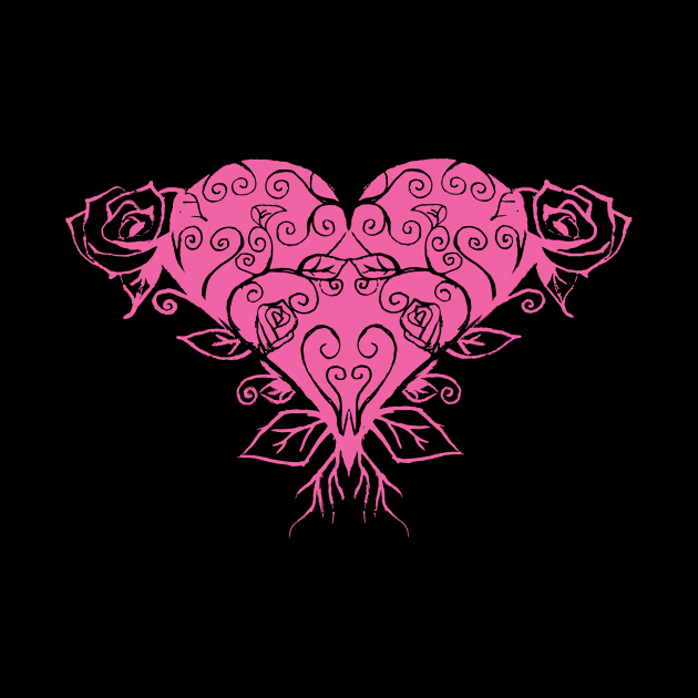 Valentine Day Pink Heart Rose by Wind Dance