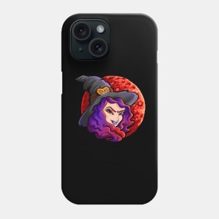 Halloween moon witch Phone Case