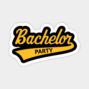 Bachelor Party (Stag Party / Team Groom / Lettering / Gold) Magnet