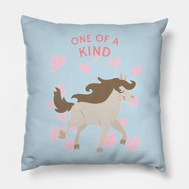 One Of A Kind Unicorn Pillow by Tip Top Tee's