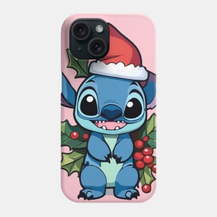 Stitch Wearing a Santa Hat Phone Case