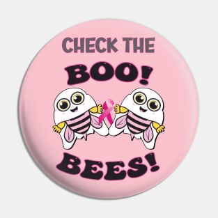 Breast Cancer Awareness Check The Boo-Bees Pin