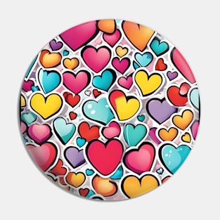 Colourful heart pattern Pin