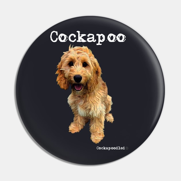 Golden Apricot Cockapoo / Spoodle and Doodle Dog Pin by WoofnDoodle 