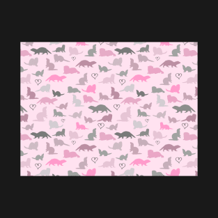 Pink Ferrets Pattern T-Shirt