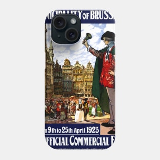 Vintage Travel Poster Belgium Brussels Phone Case